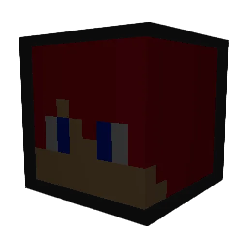 Lunarms Minecraft avatar head, 3D render