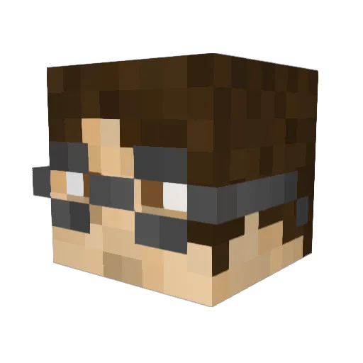 Lunaros Minecraft avatar head, 3D render