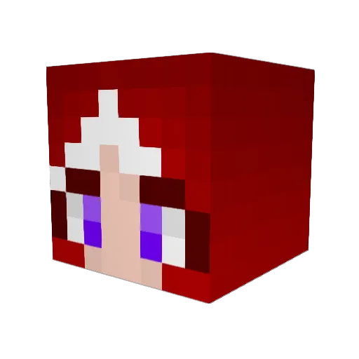 Lunarou Minecraft avatar head, 3D render
