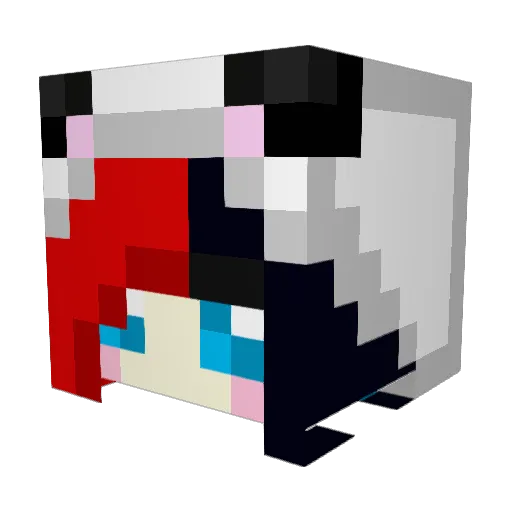 Lunartemis Minecraft avatar head, 3D render