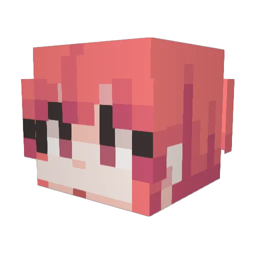 Lunarty Minecraft avatar head, 3D render