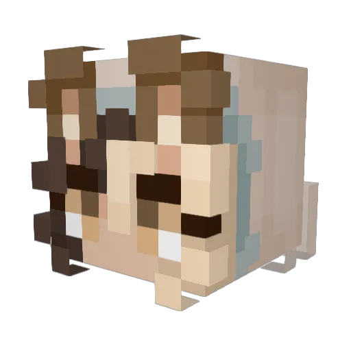 Lunaryon Minecraft avatar head, 3D render