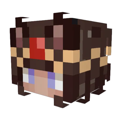 Lunashooter Minecraft avatar head, 3D render