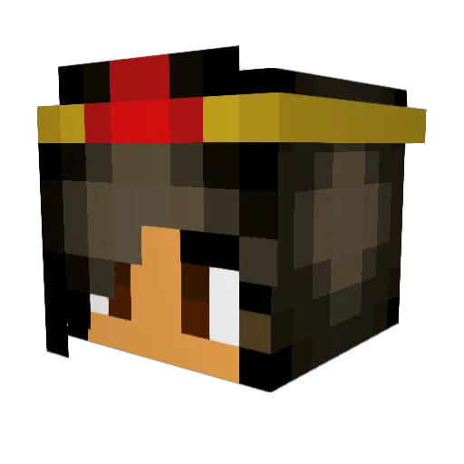Lunasnake Minecraft avatar head, 3D render