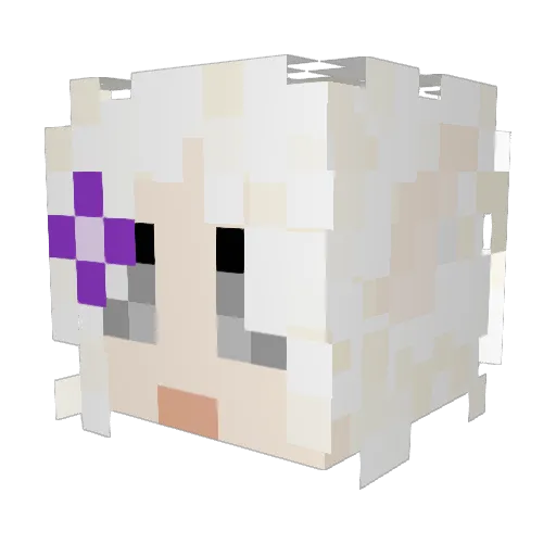 Lunastae Minecraft avatar head, 3D render