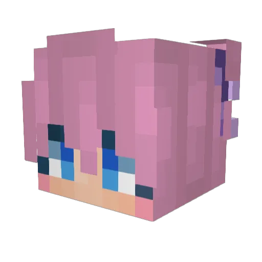 Lunasti Minecraft avatar head, 3D render