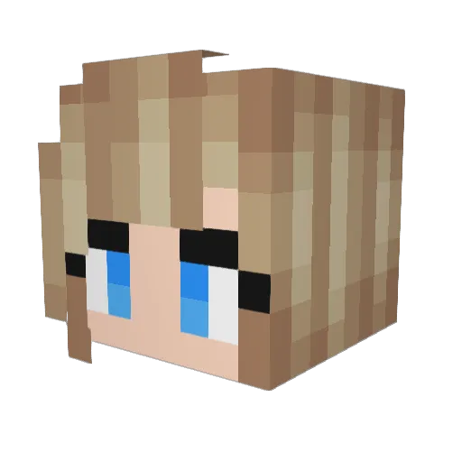 LunatheLab Minecraft avatar head, 3D render