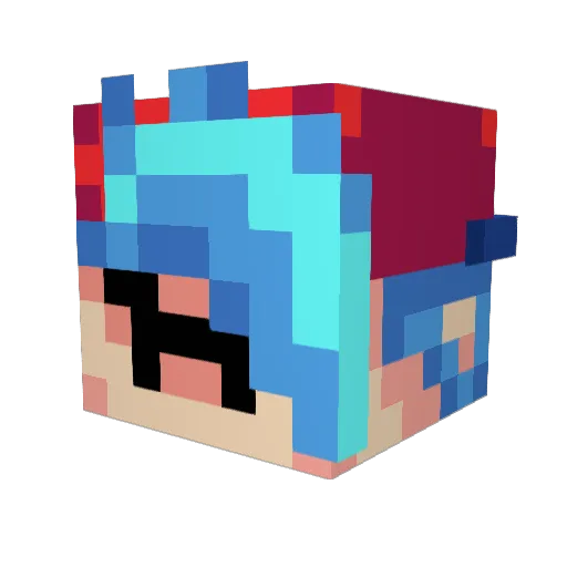 LunaticFirework Minecraft avatar head, 3D render