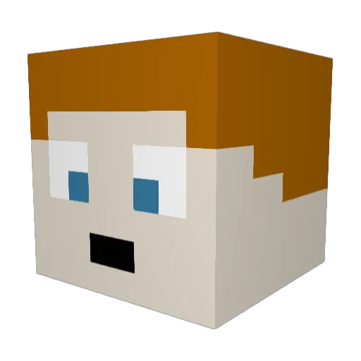 LunaticJackson Minecraft avatar head, 3D render
