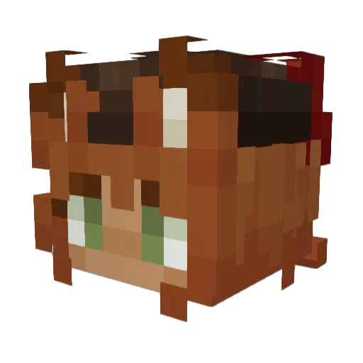 LunaticLaughter Minecraft avatar head, 3D render