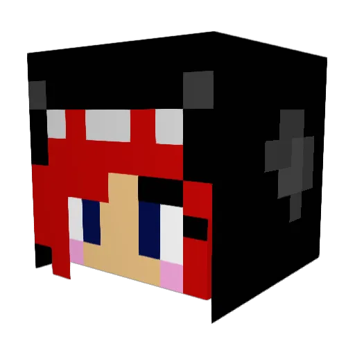 Lunaticc Minecraft avatar head, 3D render