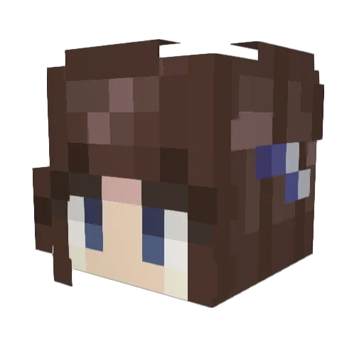 Lunaticen8 Minecraft avatar head, 3D render