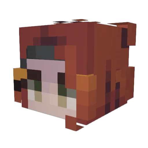 Lunatixk Minecraft avatar head, 3D render