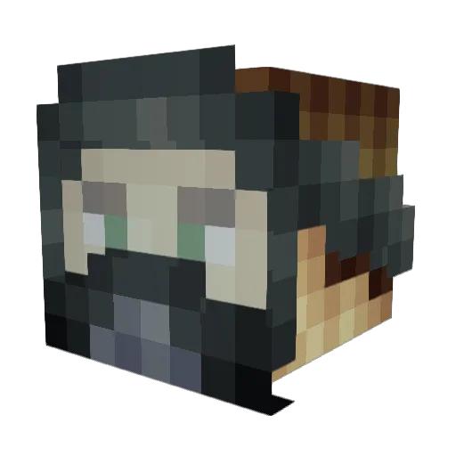 Lunatox Minecraft avatar head, 3D render