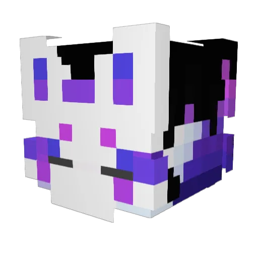 Lunatugapt Minecraft avatar head, 3D render