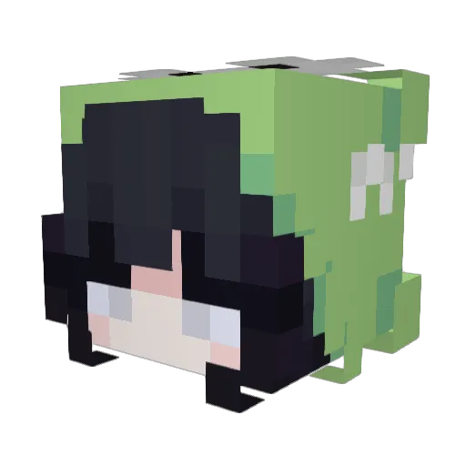 Lunatyque Minecraft avatar head, 3D render