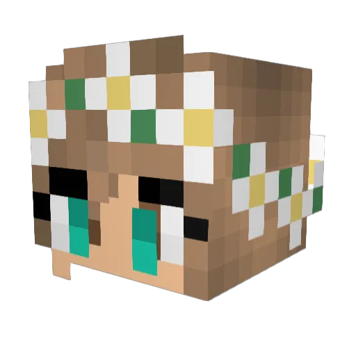 Lunavi_ Minecraft avatar head, 3D render
