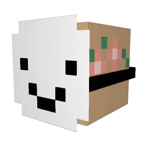 Lunaxchu Minecraft avatar head, 3D render
