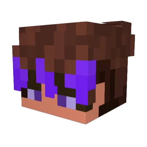 Lunayek Minecraft avatar head, 3D render
