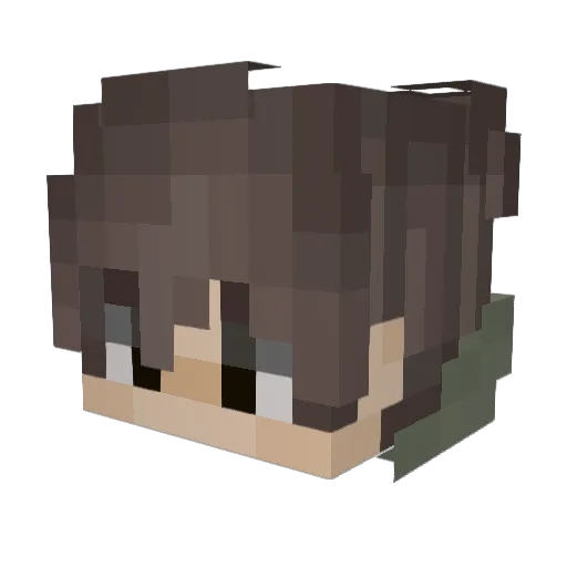Luncks Minecraft avatar head, 3D render