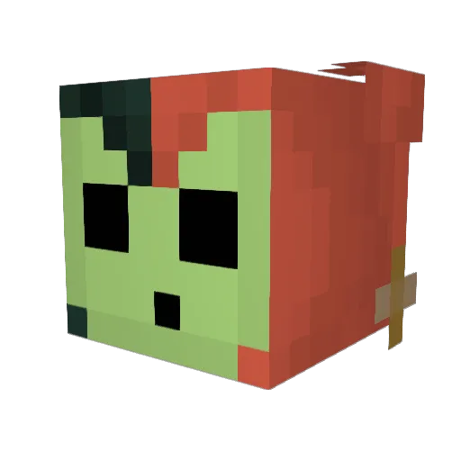 Lundar Minecraft avatar head, 3D render