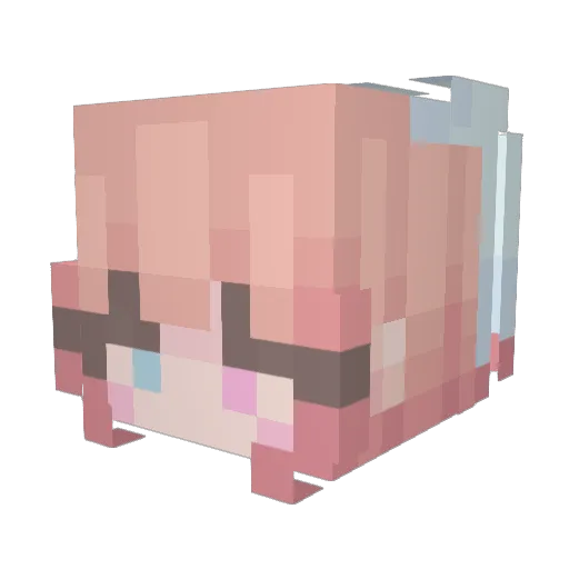 Lune2626 Minecraft avatar head, 3D render