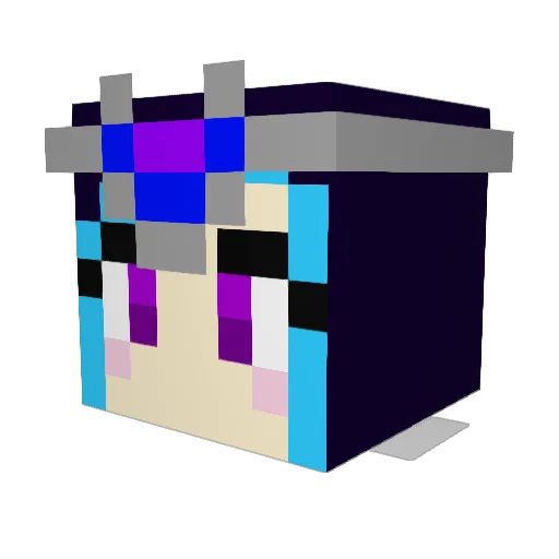 LuneReine Minecraft avatar head, 3D render