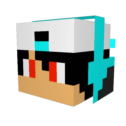 LuneX_YT Minecraft avatar head, 3D render