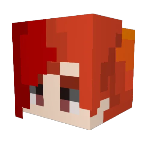 Lune_grise Minecraft avatar head, 3D render