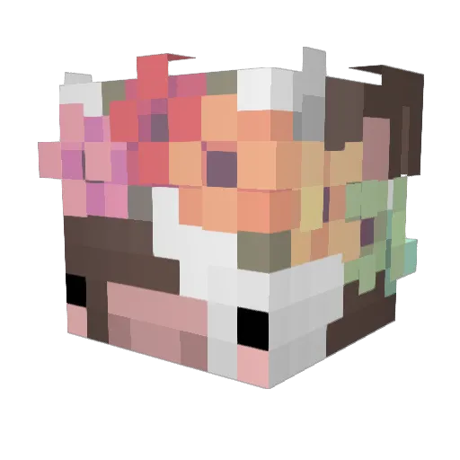 Luneanic Minecraft avatar head, 3D render