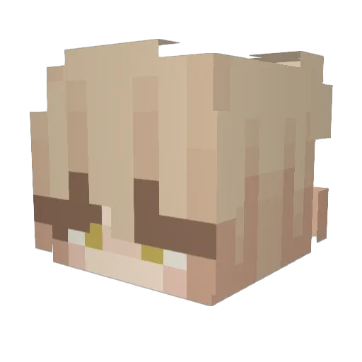 LunekinTV Minecraft avatar head, 3D render