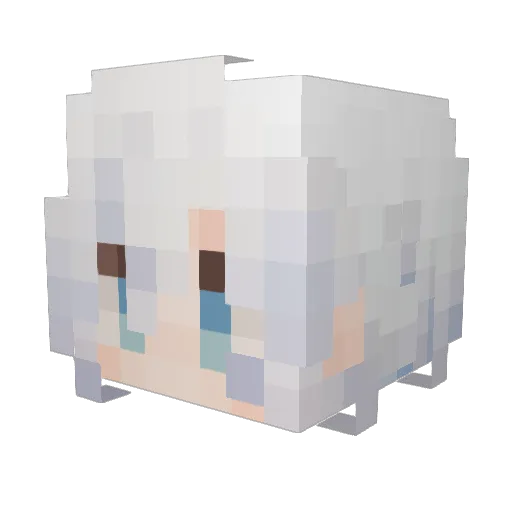 Lunerly Minecraft avatar head, 3D render
