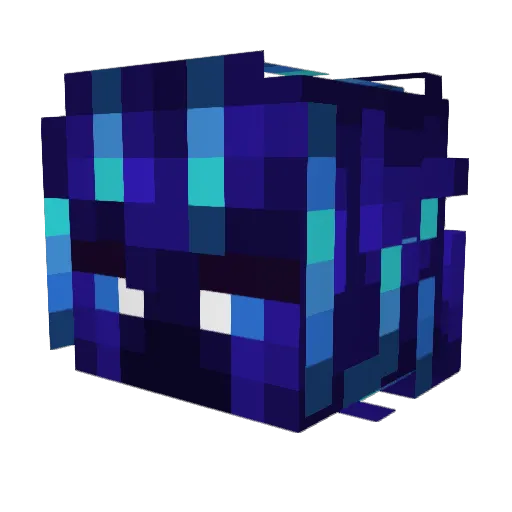 LunetteuseBlue Minecraft avatar head, 3D render