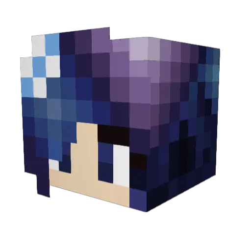 Lunettie Minecraft avatar head, 3D render