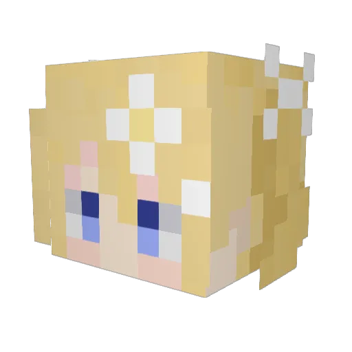 Lunetttttte Minecraft avatar head, 3D render