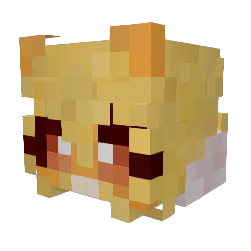 LuneyLumi Minecraft avatar head, 3D render