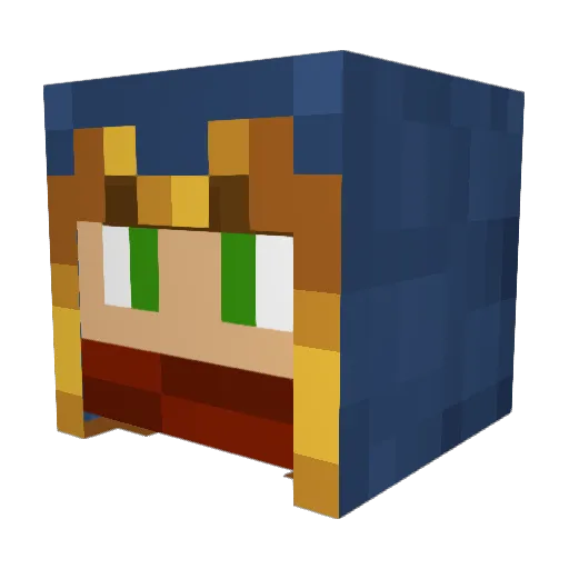 Lungiang Minecraft avatar head, 3D render
