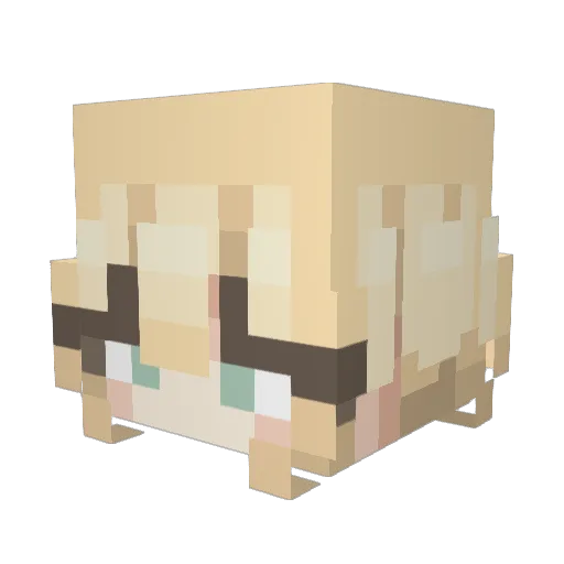 Luniblue Minecraft avatar head, 3D render