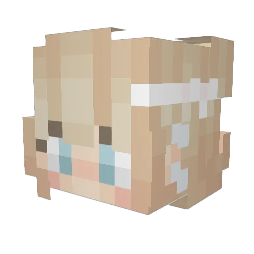 Luniia Minecraft avatar head, 3D render