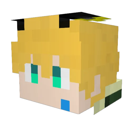 Lunikes Minecraft avatar head, 3D render