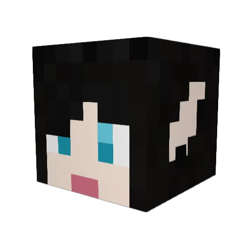 Lunine Minecraft avatar head, 3D render