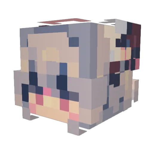LunitaMoos Minecraft avatar head, 3D render
