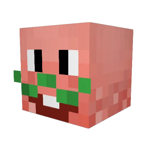 Lunitics Minecraft avatar head, 3D render