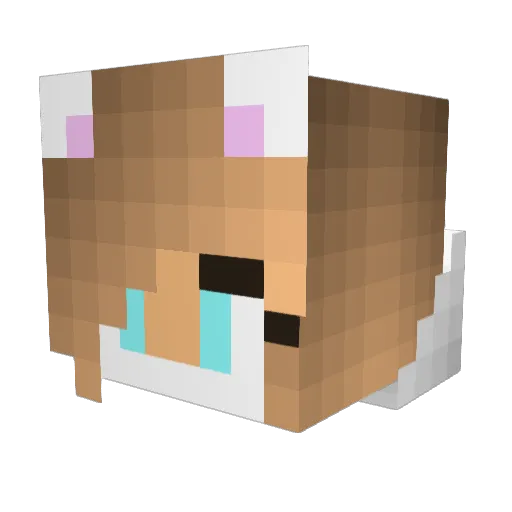 Lunmat Minecraft avatar head, 3D render