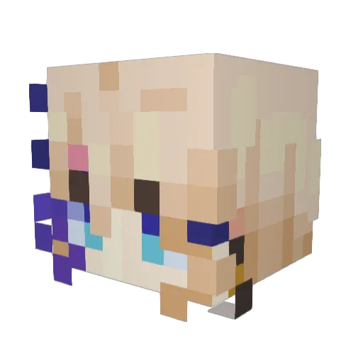 Lunnacy Minecraft avatar head, 3D render