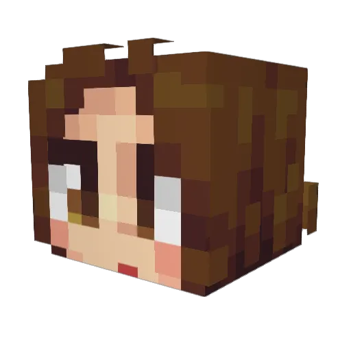 Lunnatic Minecraft avatar head, 3D render