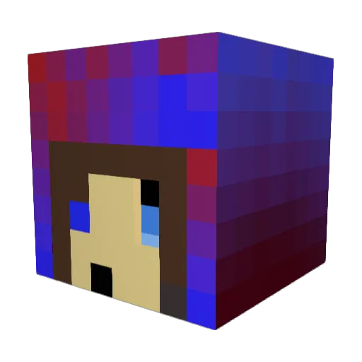 Lunniina123 Minecraft avatar head, 3D render