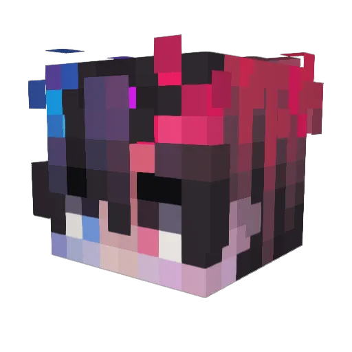 Lunovyx Minecraft avatar head, 3D render