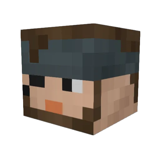 Lunowo Minecraft avatar head, 3D render