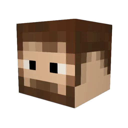 Lunpa Minecraft avatar head, 3D render